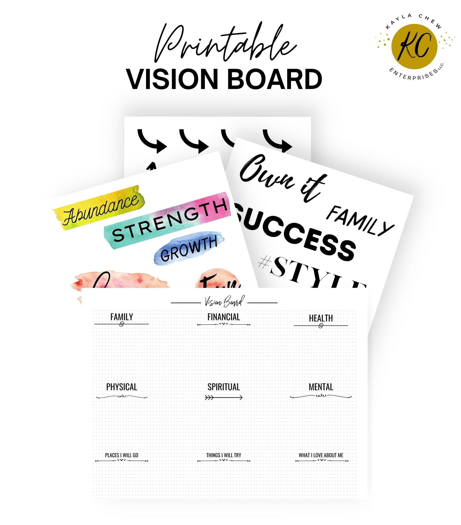 Free Printable Vision Board Kit  Vision board kit, Printable vision board  template, Vision board printables