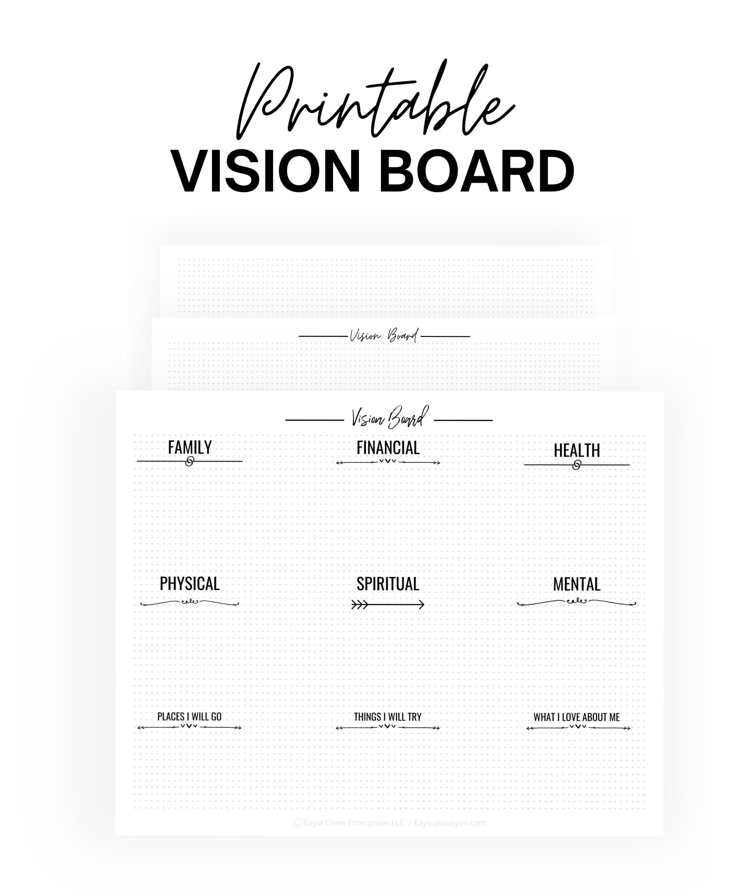Free Printable Vision Board Kit  Vision board kit, Printable vision board  template, Vision board printables